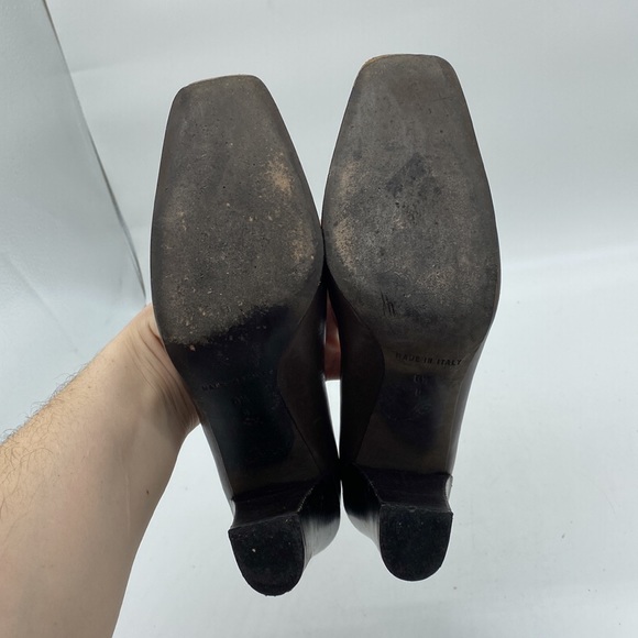 Michael Kors Slip On Heels Loafers Brown Leather Womens Size 6.5 - Picture 4 of 16